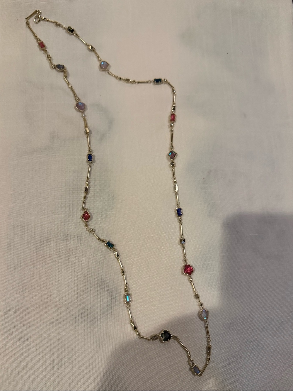 Kendra Scott Gold Chain Necklace with Multicolored Stones 18 inches